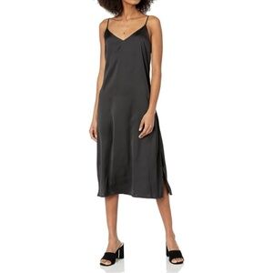 Ana Silky V-Neck Midi Slip Dress - The Drop - XX-Large